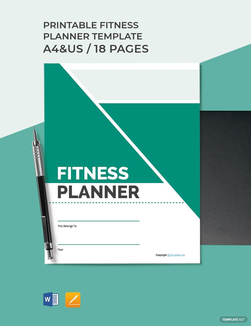 Printable Fitness Planner Template