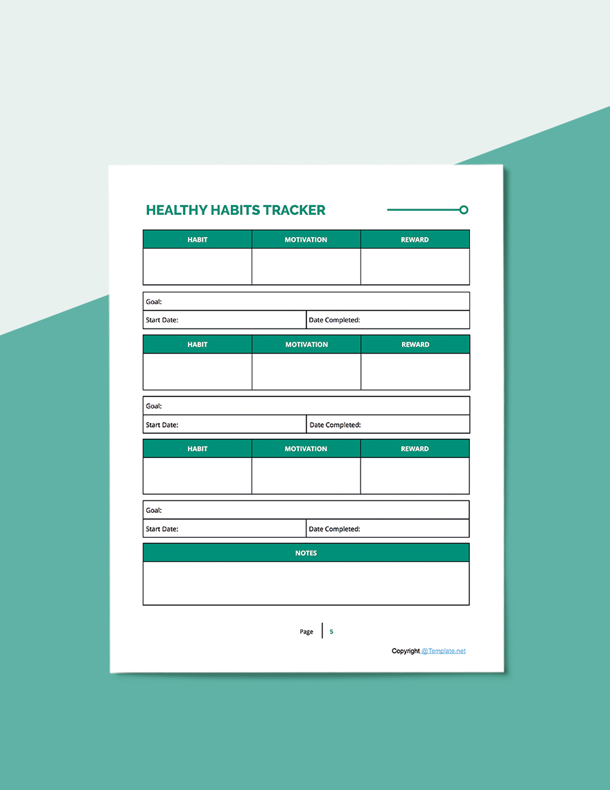 Printable Fitness Planner Template