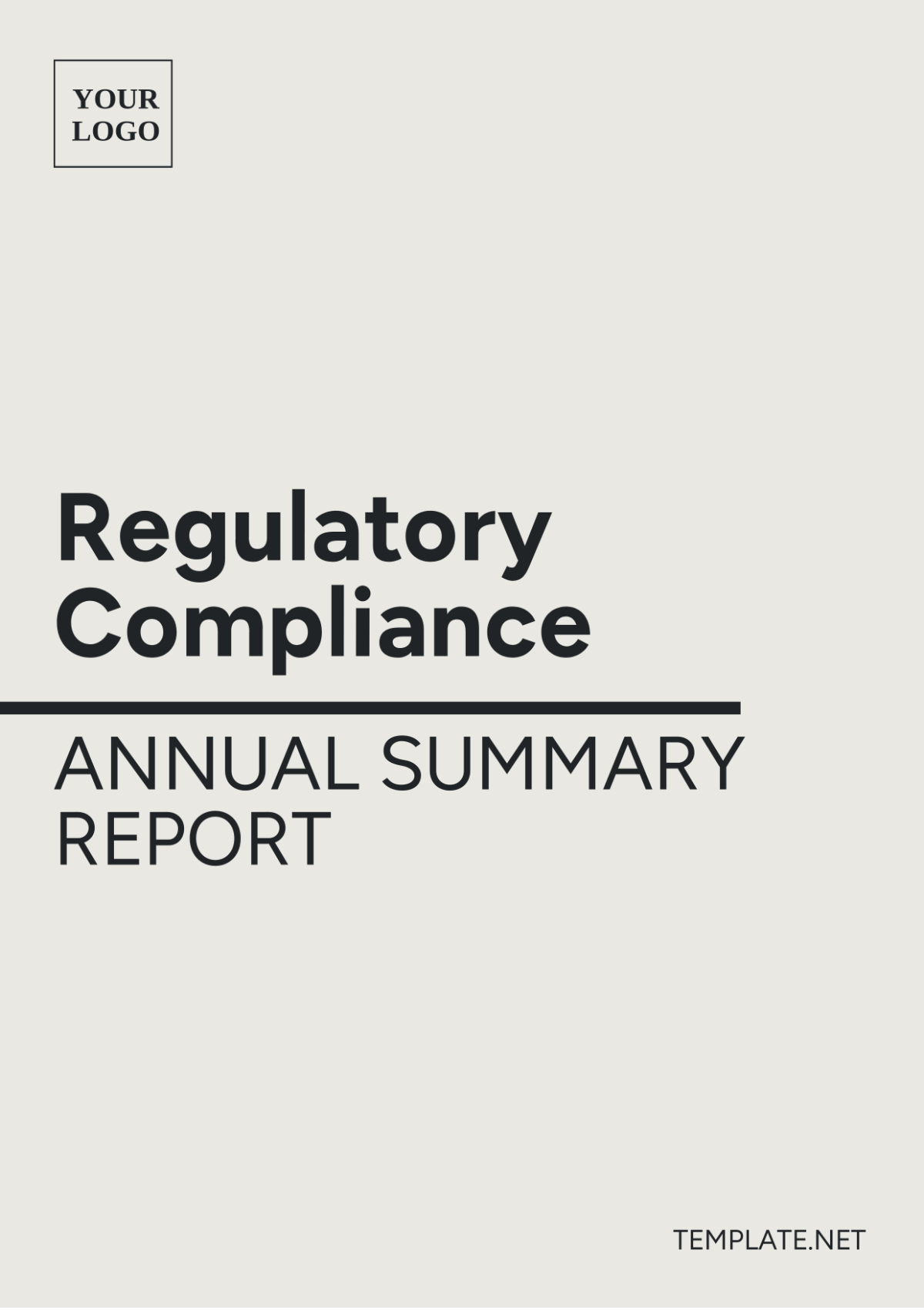 Regulatory Compliance Annual Summary Report Template