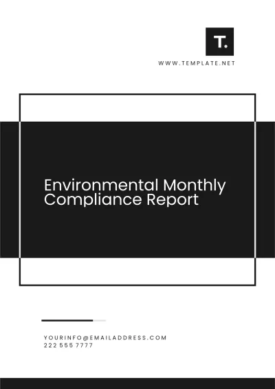 Free Environmental Monthly Compliance Report Template to Edit Online