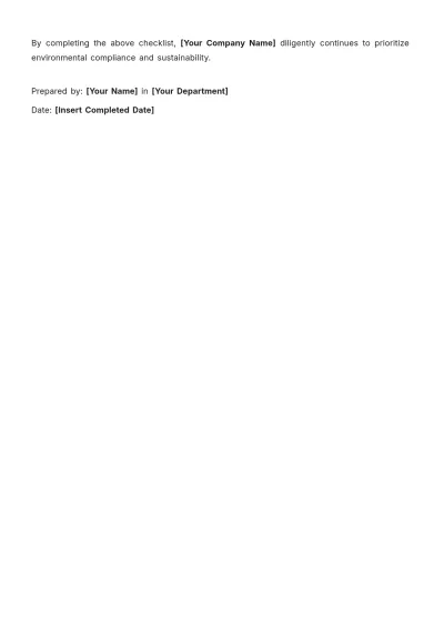 Free Environmental Monthly Compliance Report Template to Edit Online