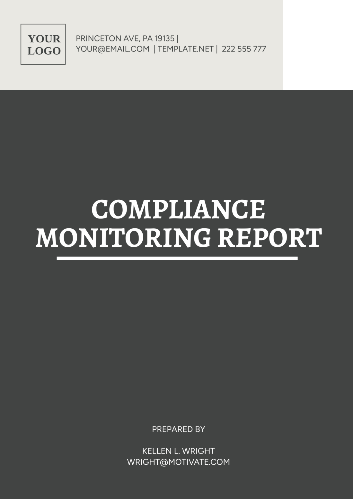 Compliance Monitoring Report Template