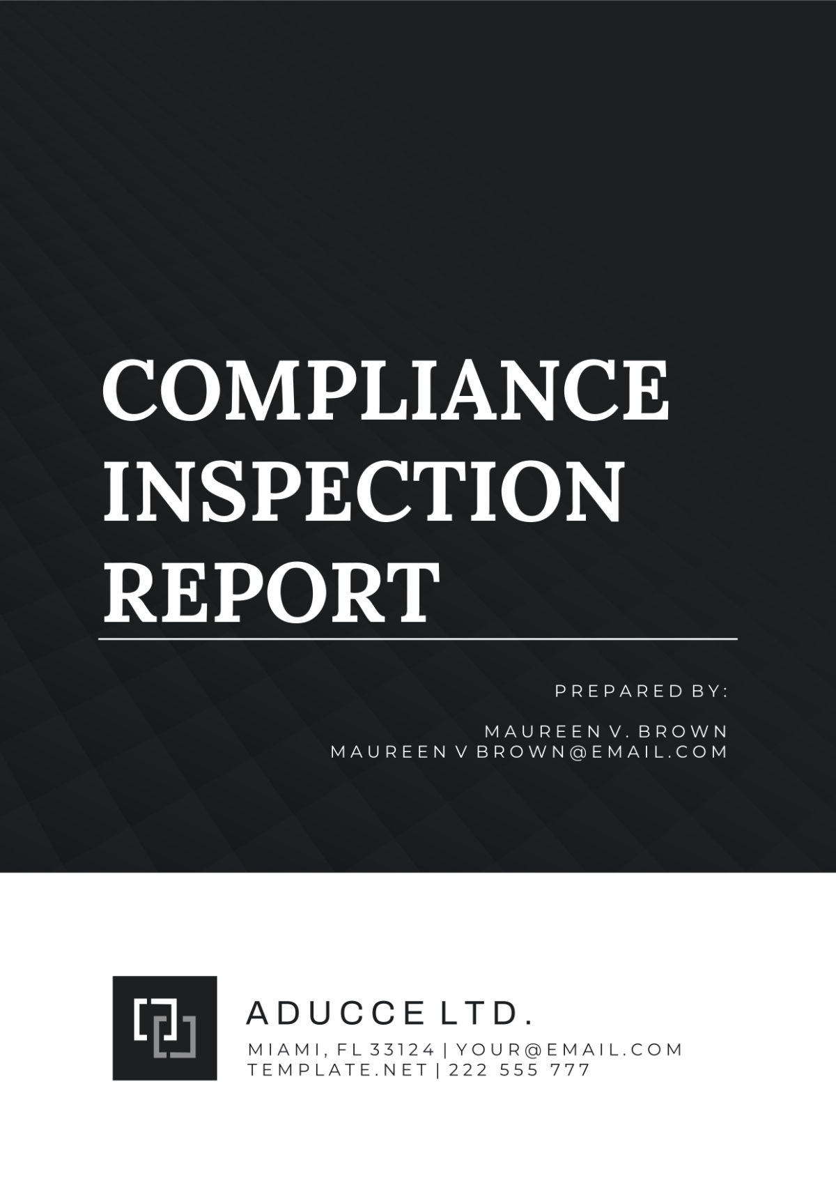 Compliance Inspection Report Template