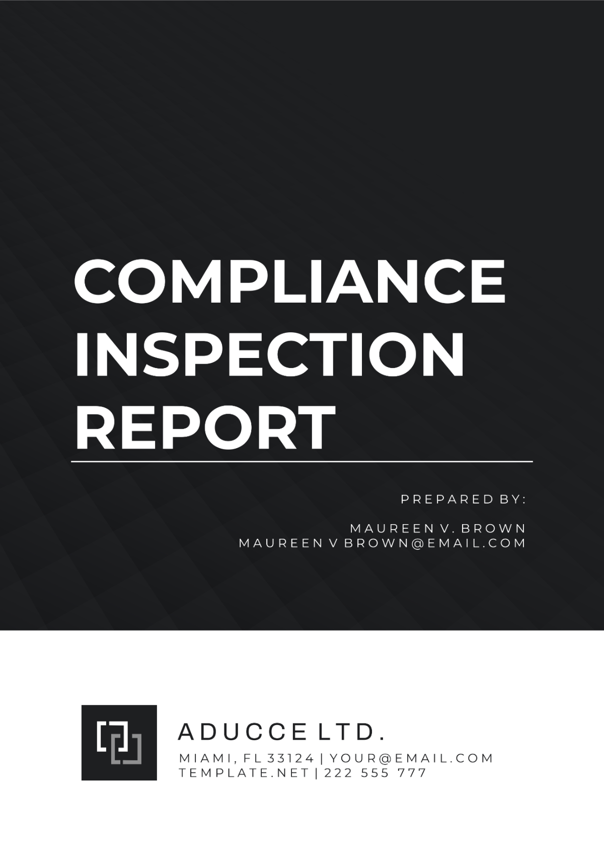 Compliance Inspection Report Template