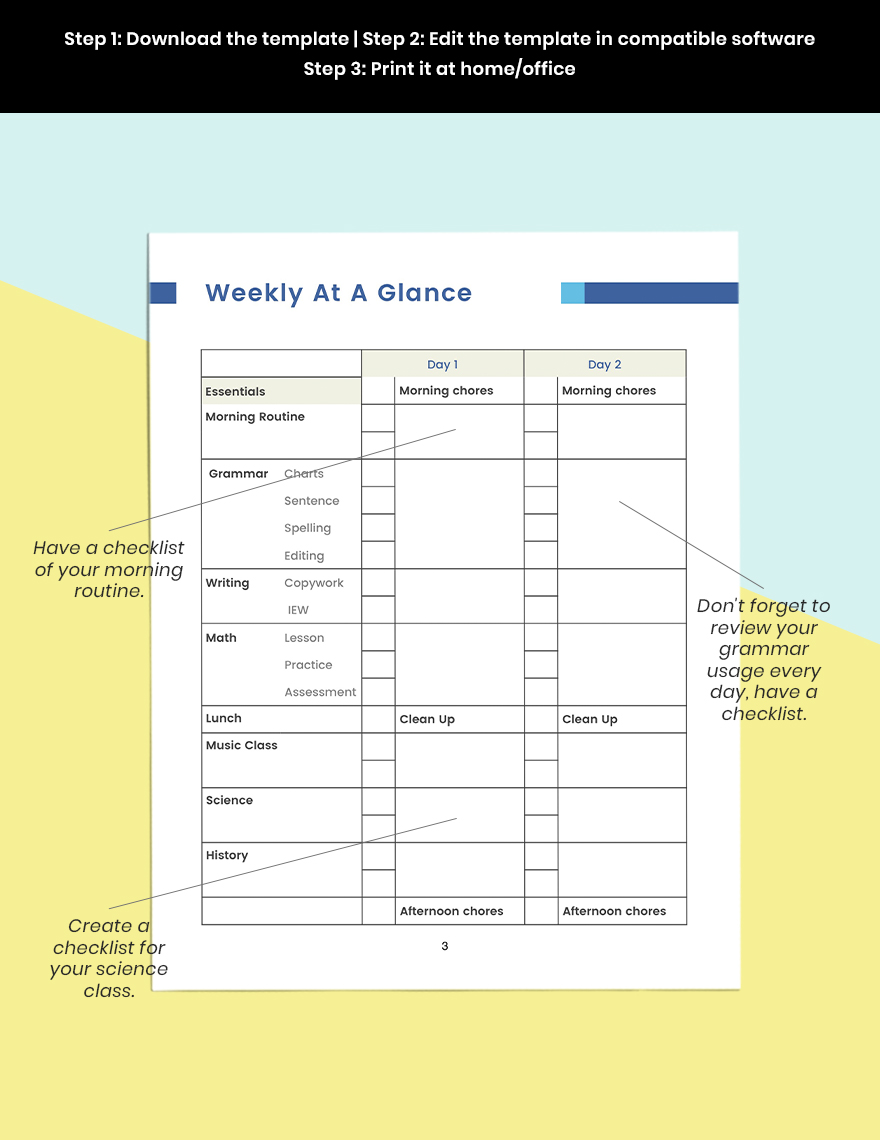 Simple Education Planner Template