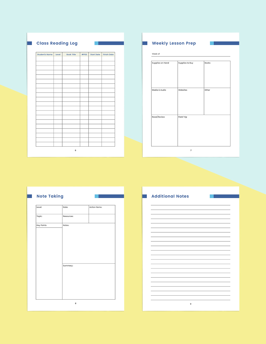 Simple Education Planner Template