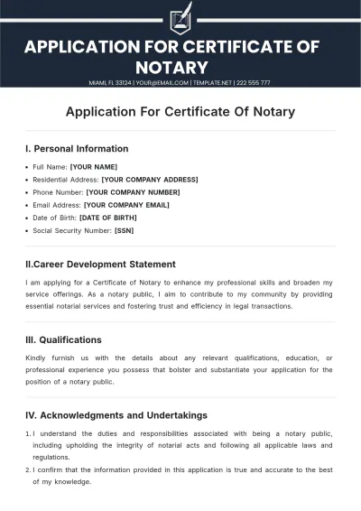 Free Application For Certificate Of Notary Template to Edit Online