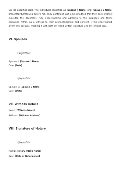 Free Notary Marriage Certificate Template to Edit Online