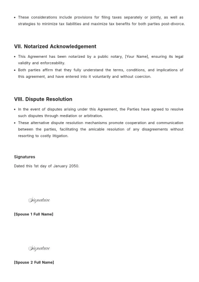 Free Marital Settlement Agreement With Notary Template to Edit Online