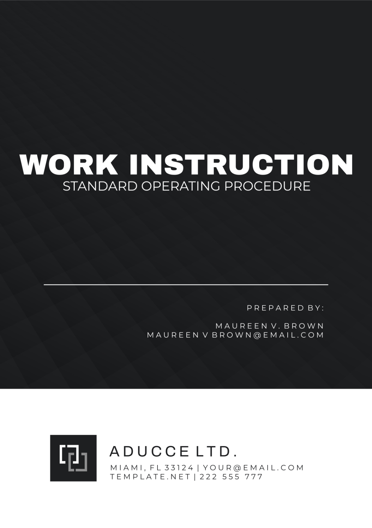 Free Work Instruction SOP Template