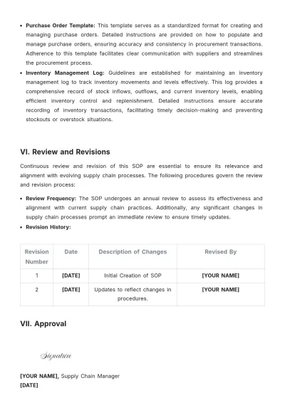 Free Supply Chain SOP Template to Edit Online