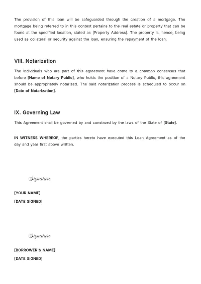 Free Loan Agreement With Notary Template to Edit Online