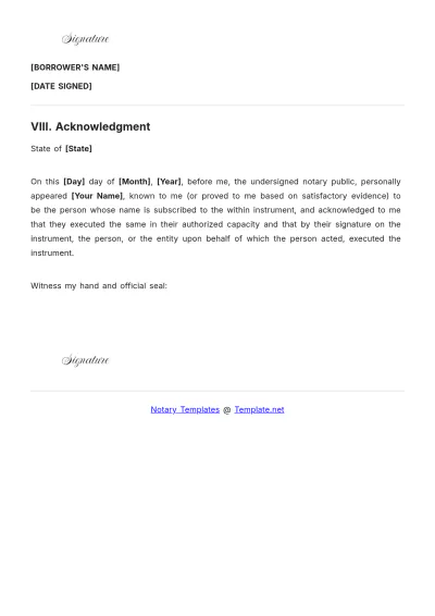 Free Personal Loan Agreement With Notary Template to Edit Online
