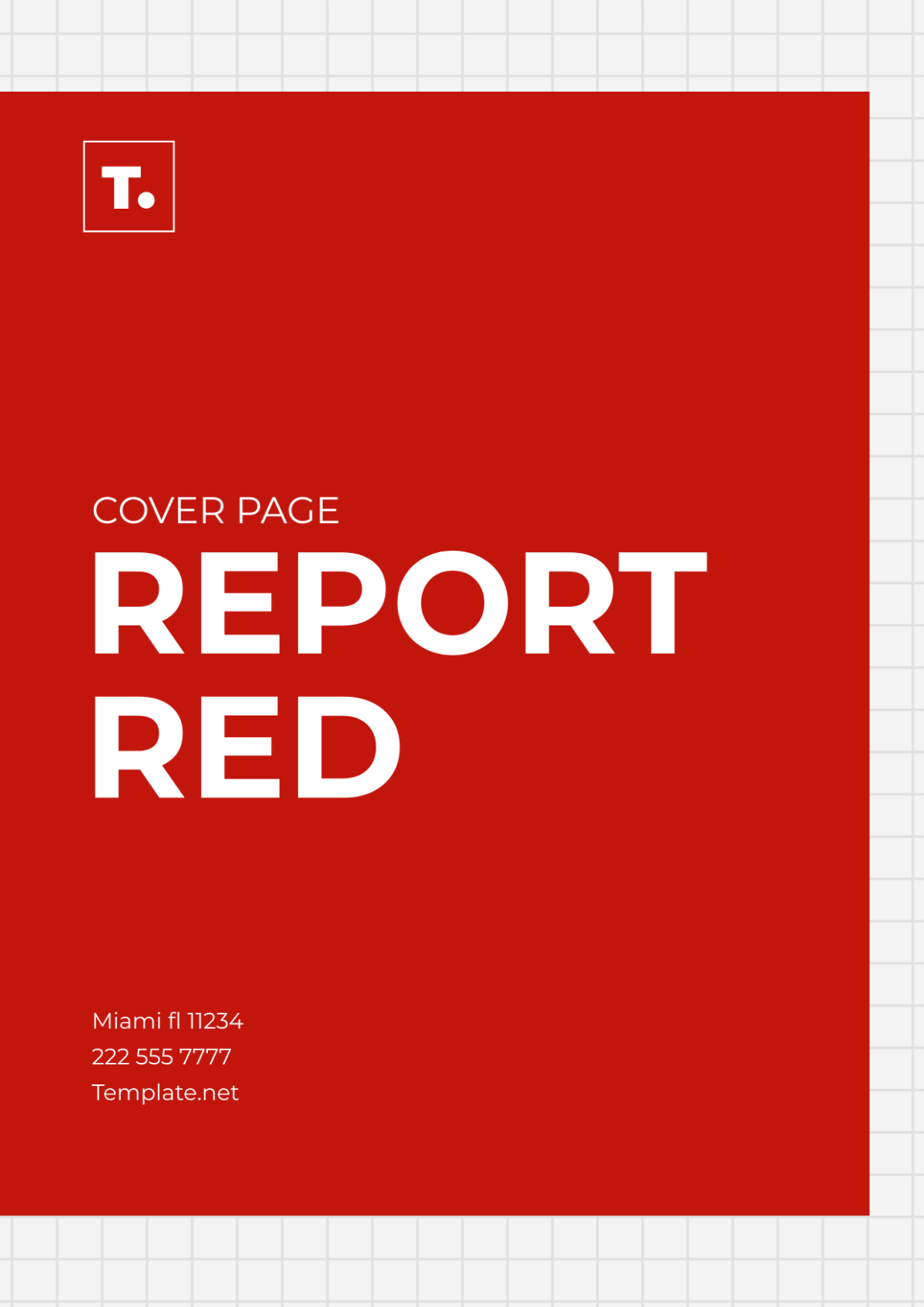 Report Red Cover Page Template