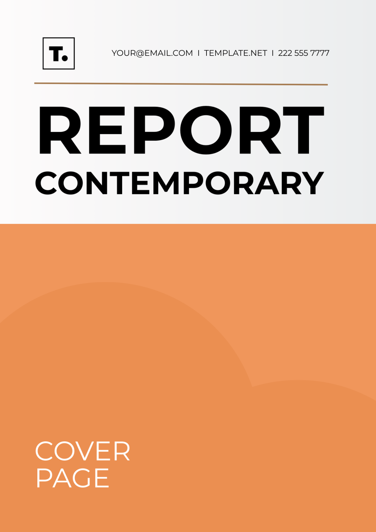 Report Contemporary Cover Page Template
