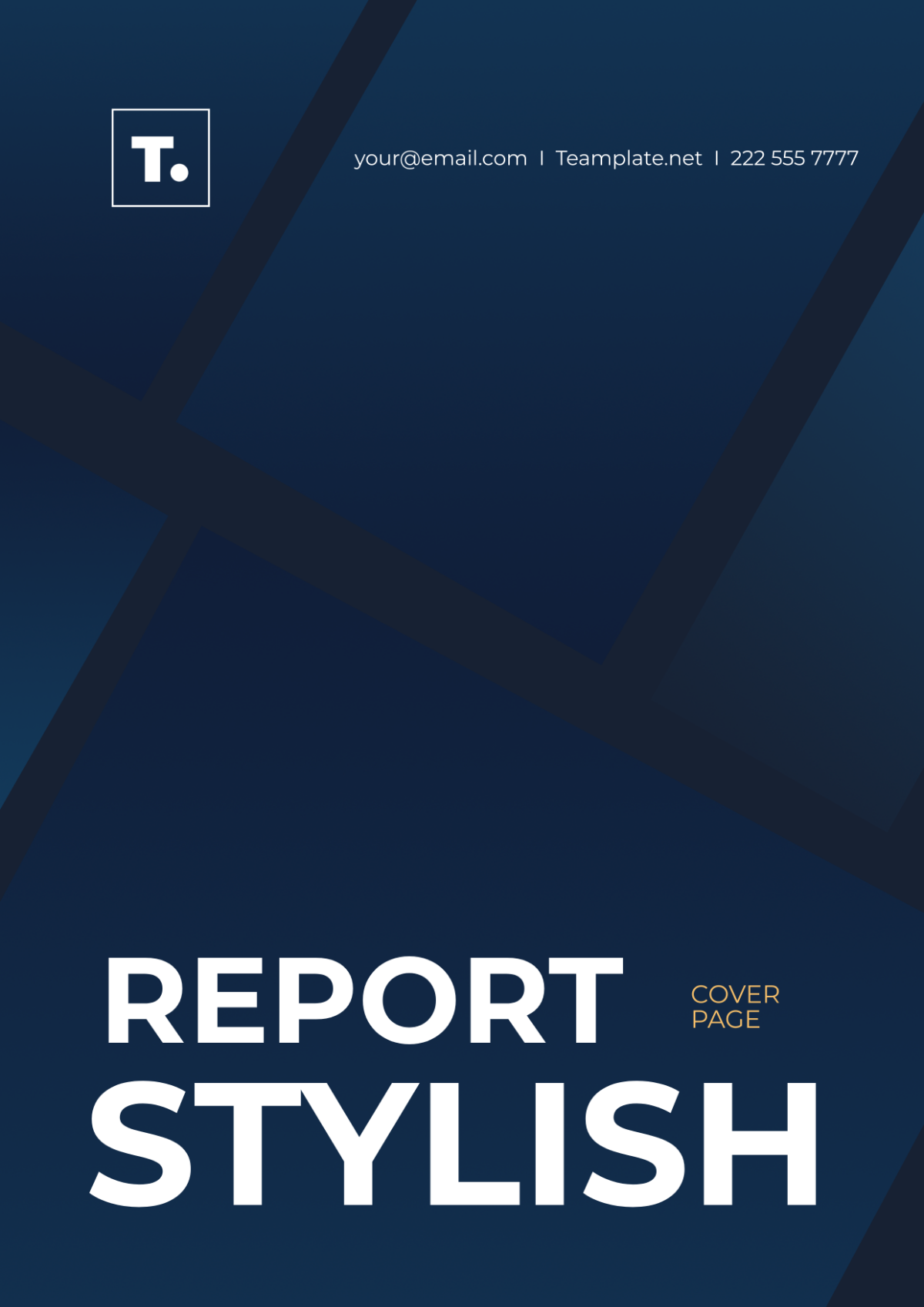 Report Stylish Cover Page Template