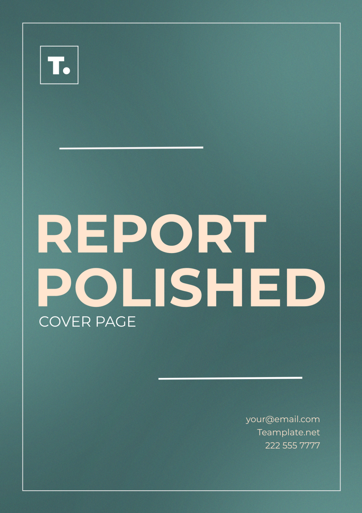 Report Polished Cover Page Template