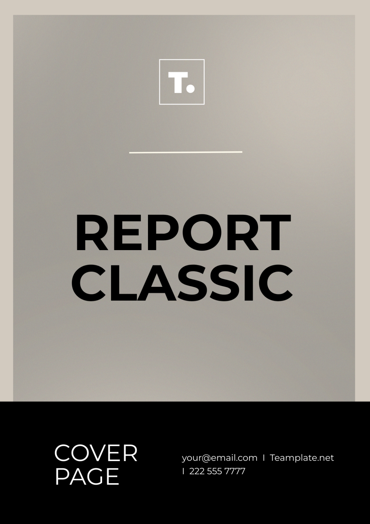 Report Classic Cover Page Template