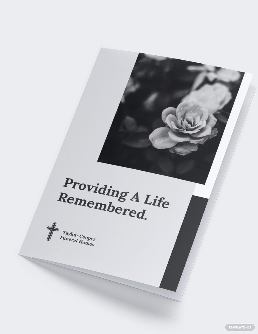 Bi-Fold Funeral Brochure Template in Word, Google Docs, Illustrator, PSD, Apple Pages, Publisher, InDesign