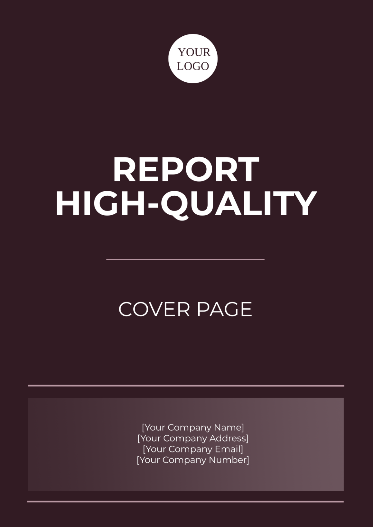 Report High-quality Cover Page