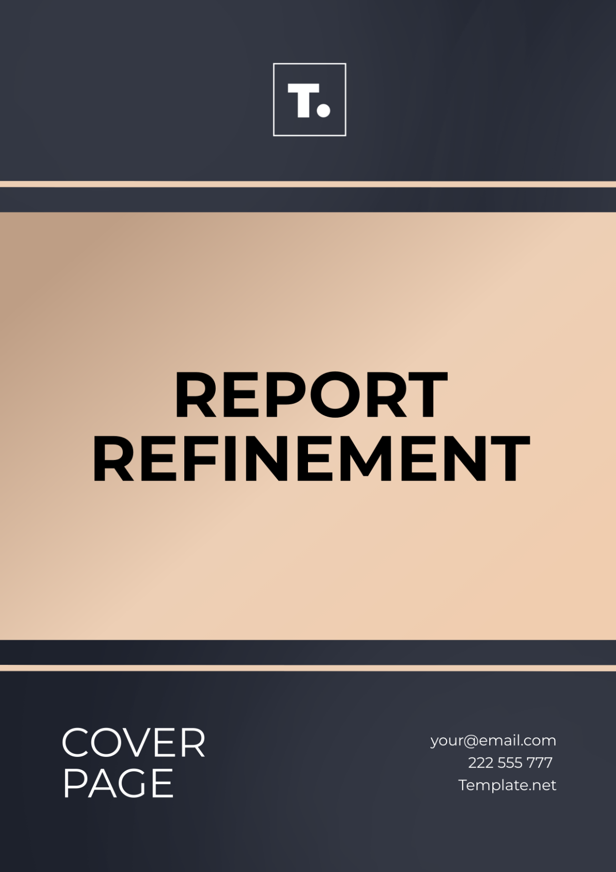 Report Refinement Cover Page Template
