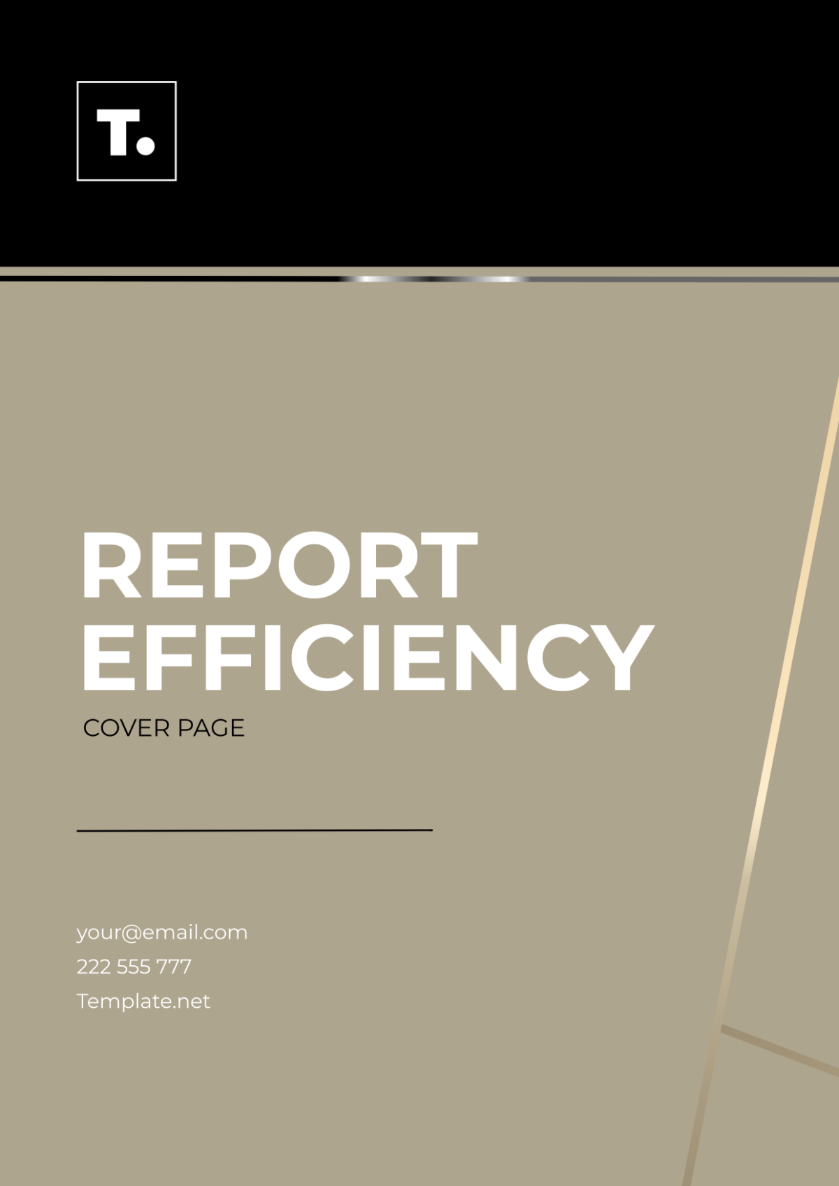 Report Efficiency Cover Page Template