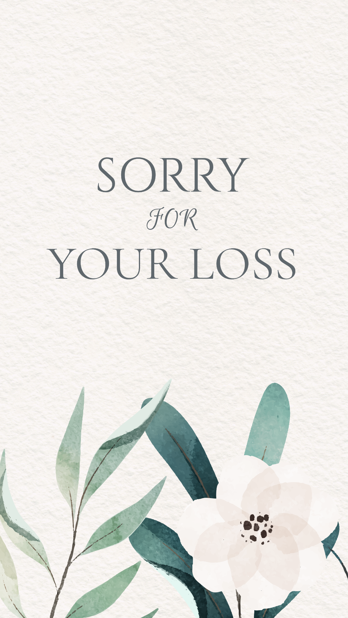 Condolence Sorry For Your Loss Card
