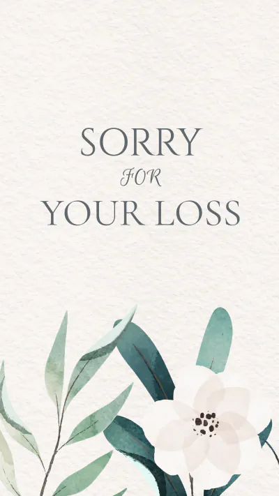 Free Condolence Sorry For Your Loss Card Template to Edit Online