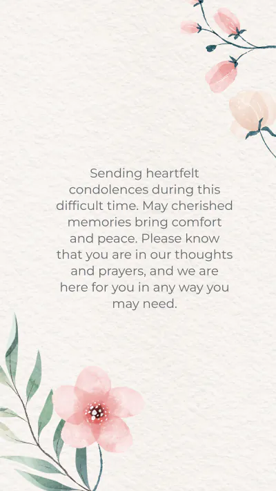 Free Condolence Sorry For Your Loss Card Template to Edit Online