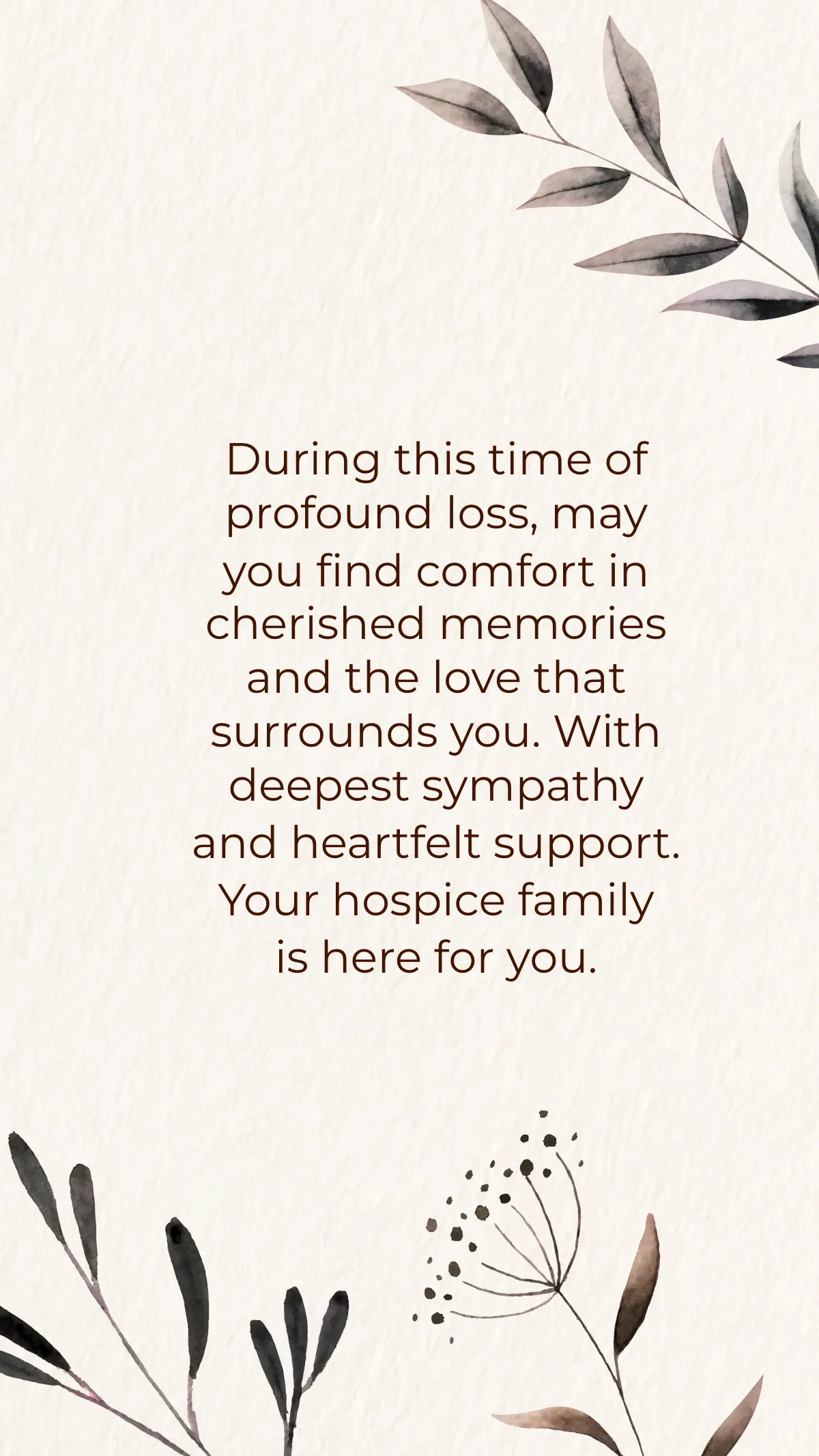 Free Hospice Condolence Card Template to Edit Online