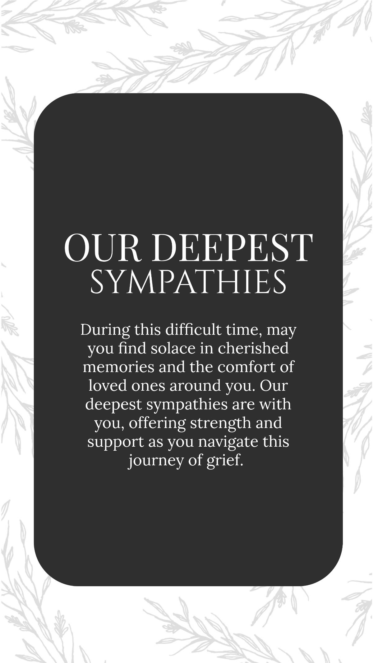 Condolence Sympathy Card Message Template