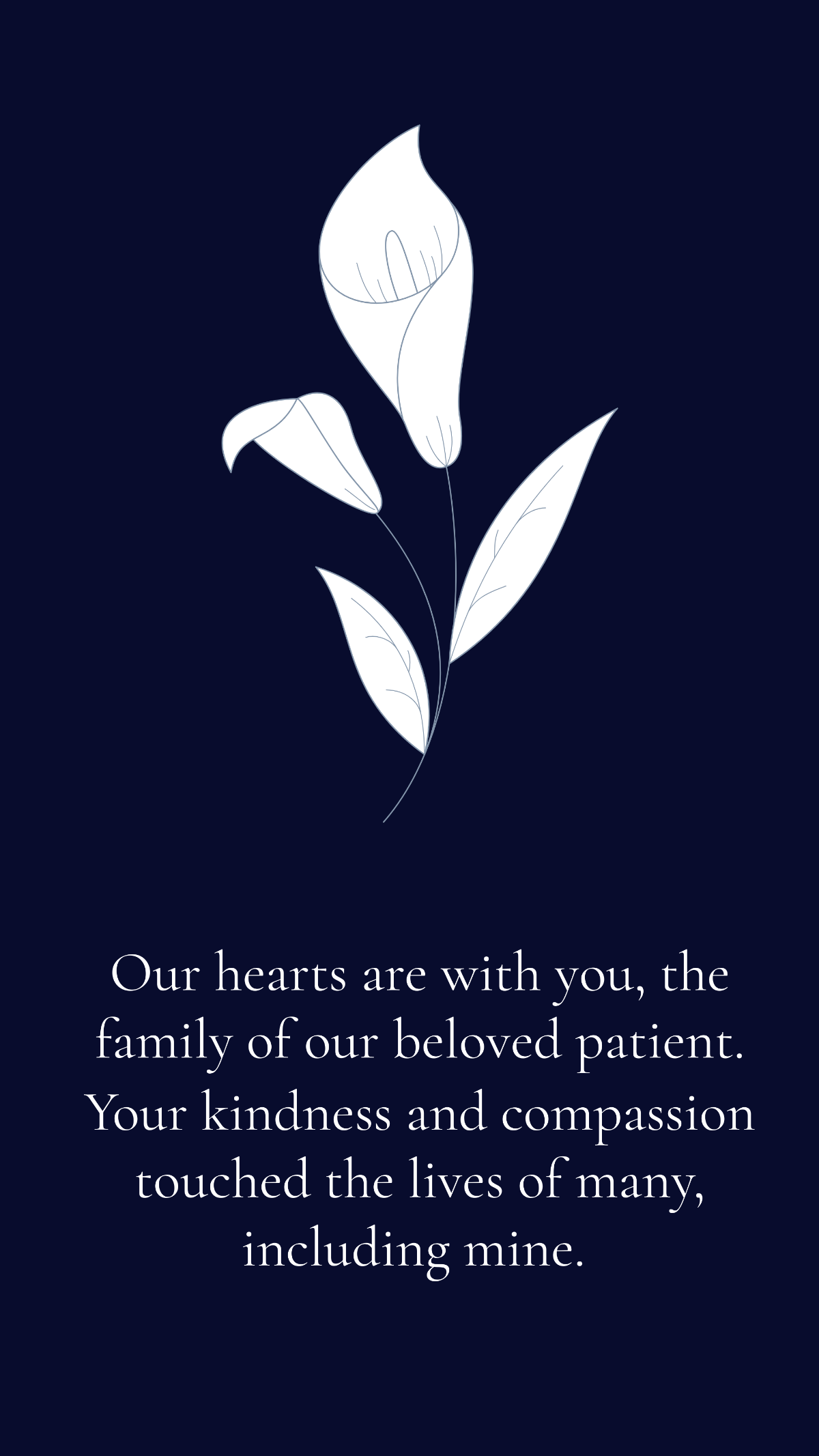 Condolence Message To Patient's Family Template