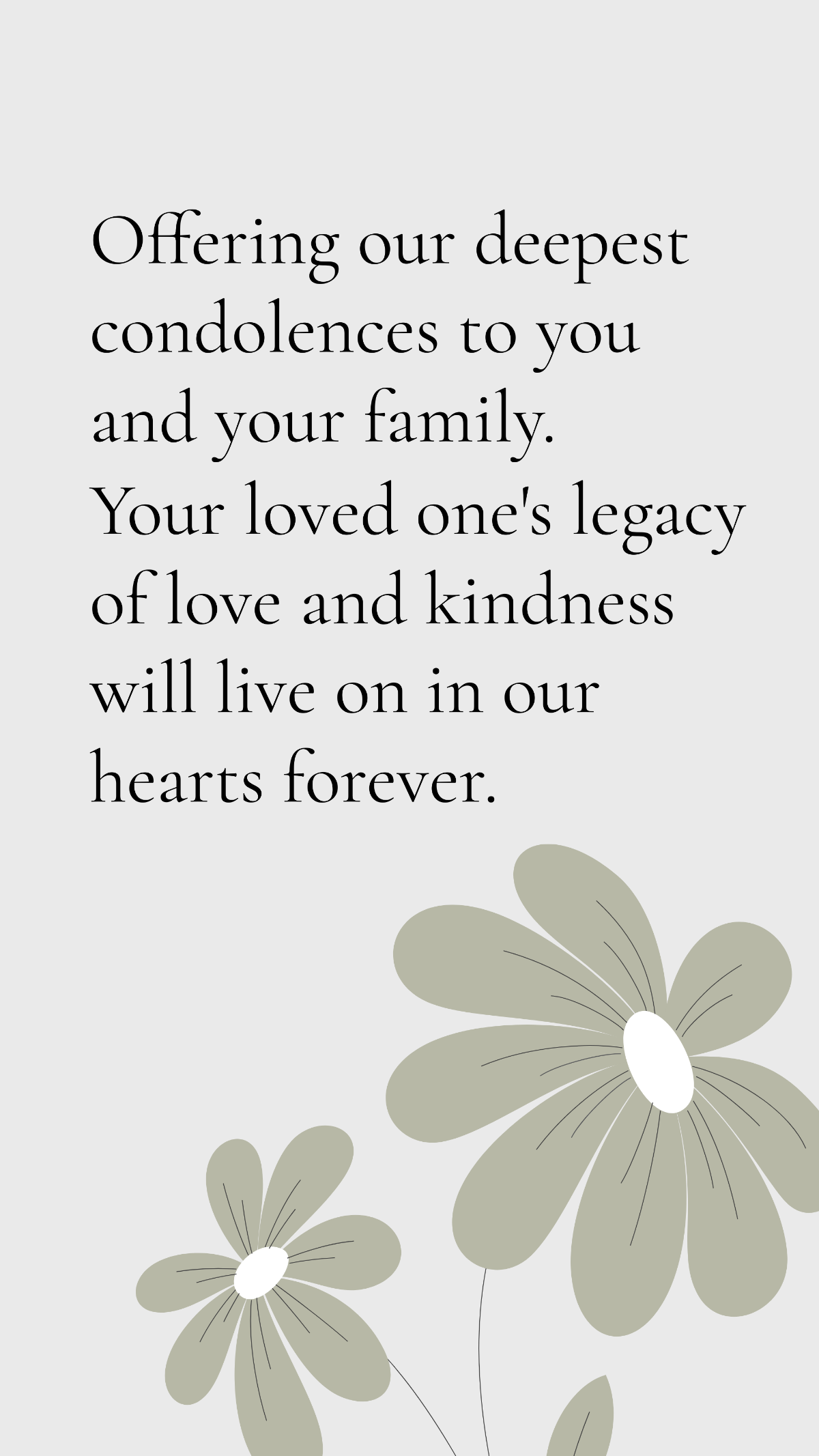 Hospice Condolence Message Template