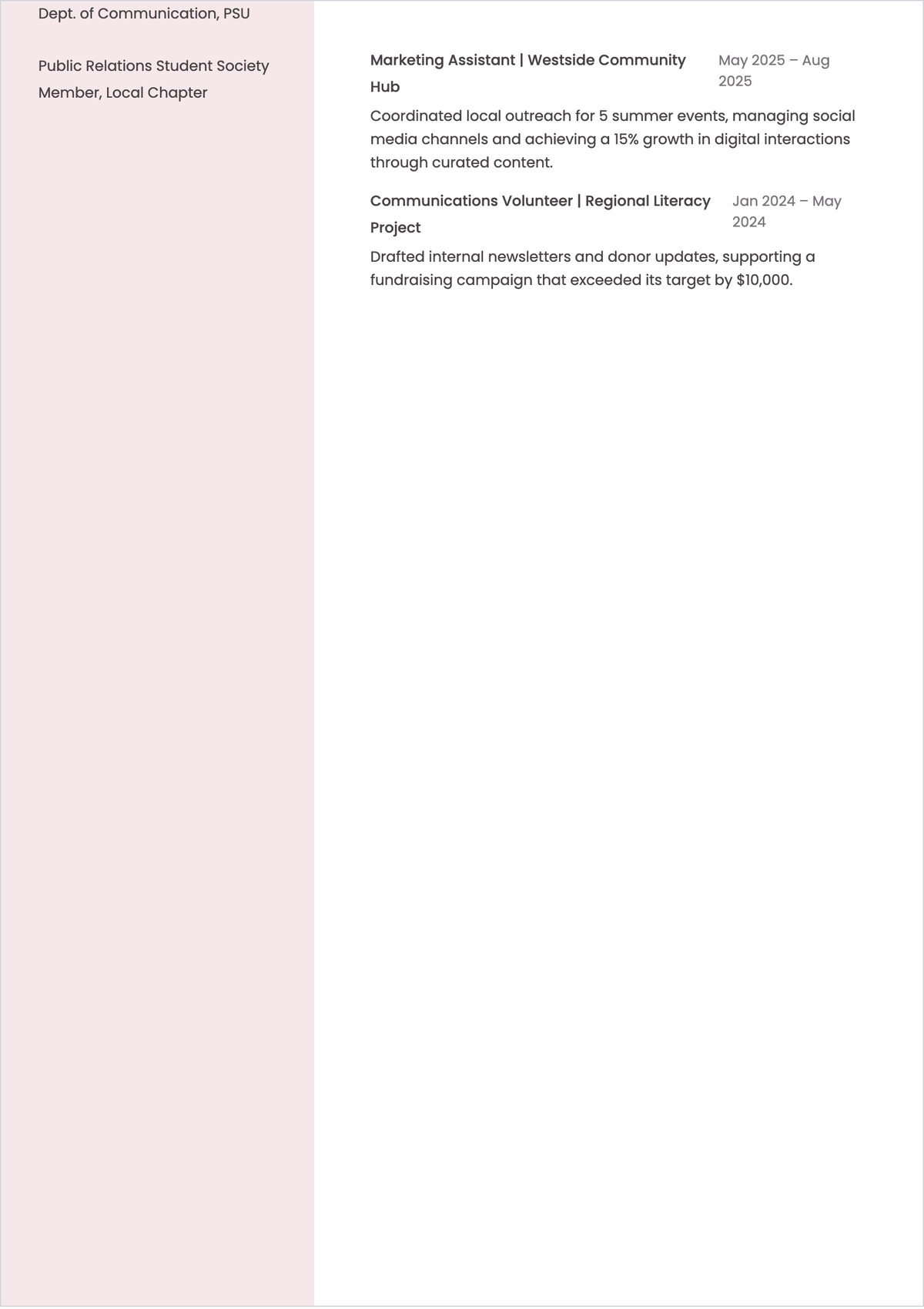 Free Student ATS Resume Summary Template, AI Resume Builder