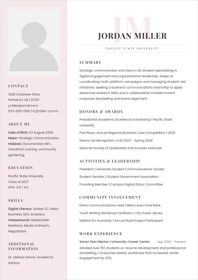 Free Student ATS Resume Summary Template, AI Resume Builder