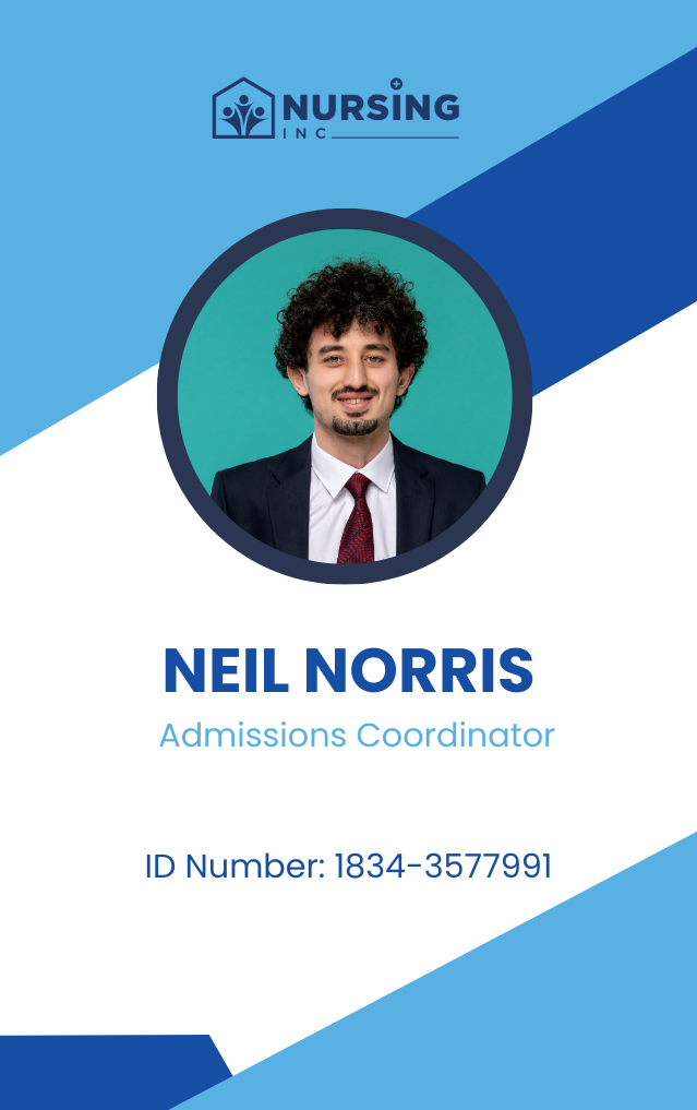 Free Admissions Coordinator ID Card Template