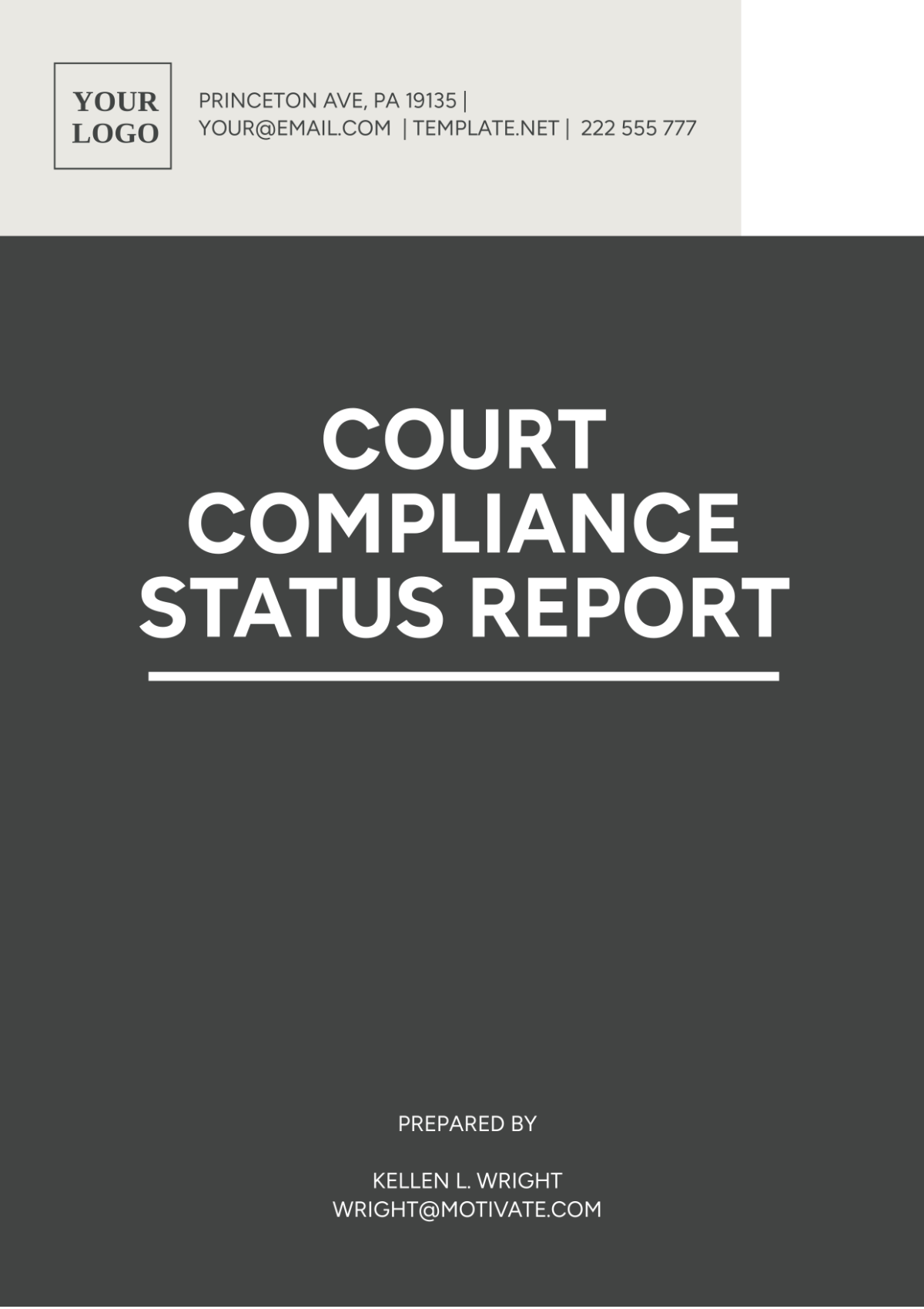 Court Compliance Status Report Template