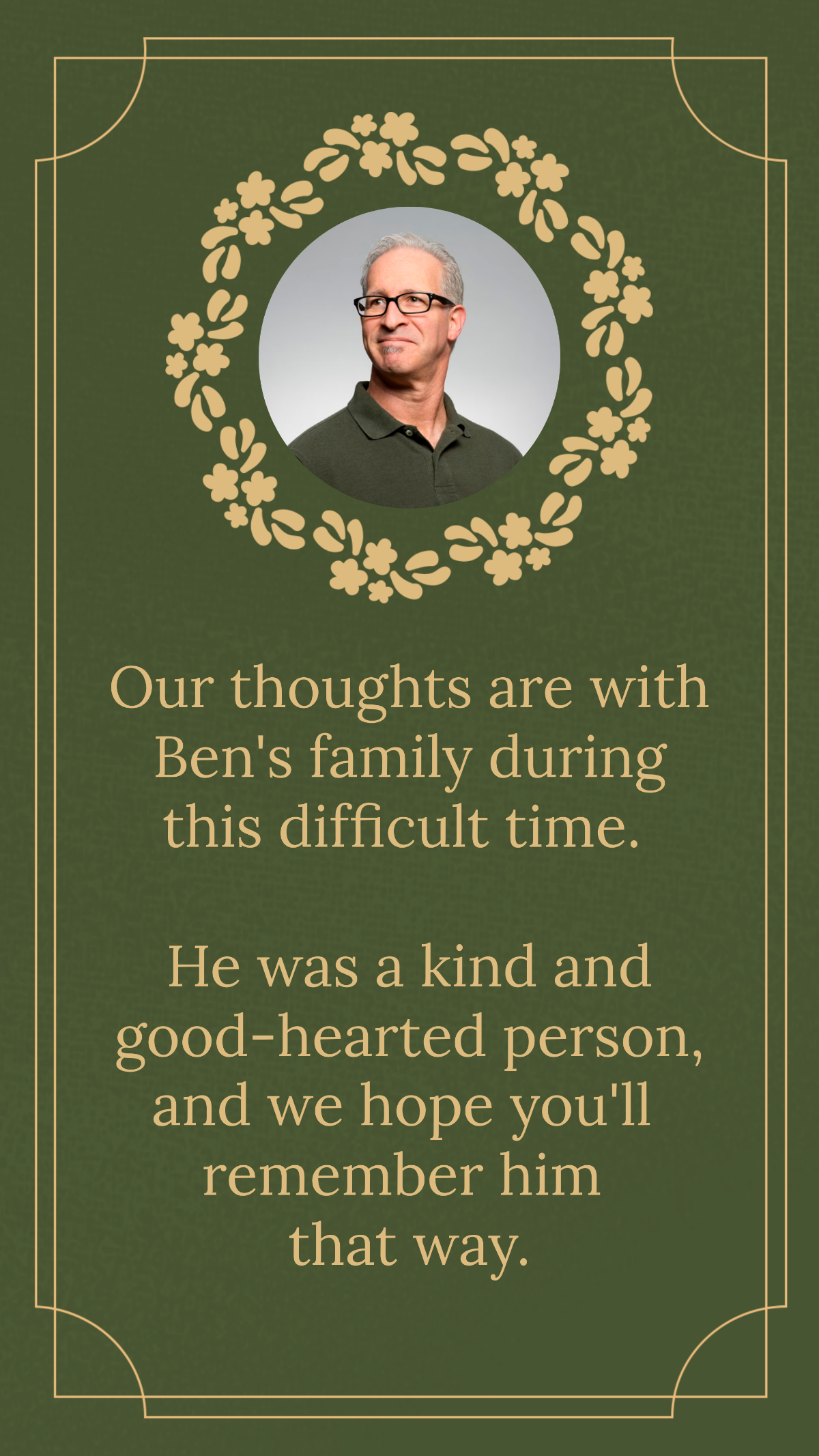 Condolence Message To Client Template
