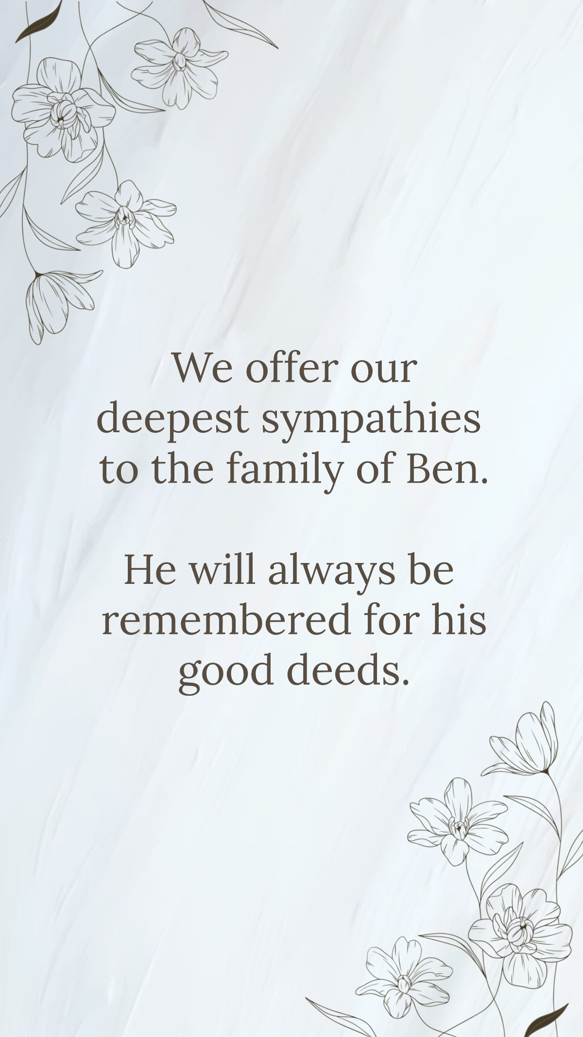 Free Official Condolence Message Template