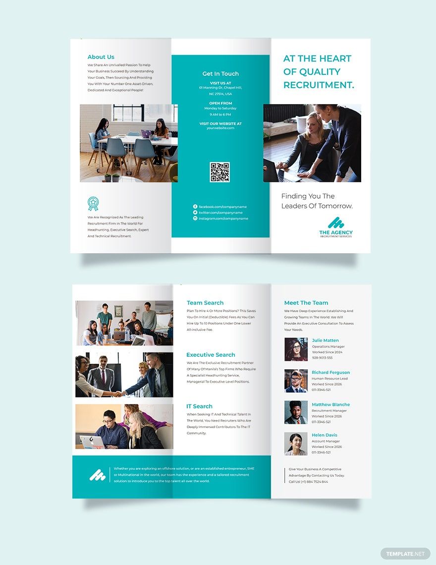 Staffing & Recuritment Agency Tri-Fold Brochure Template