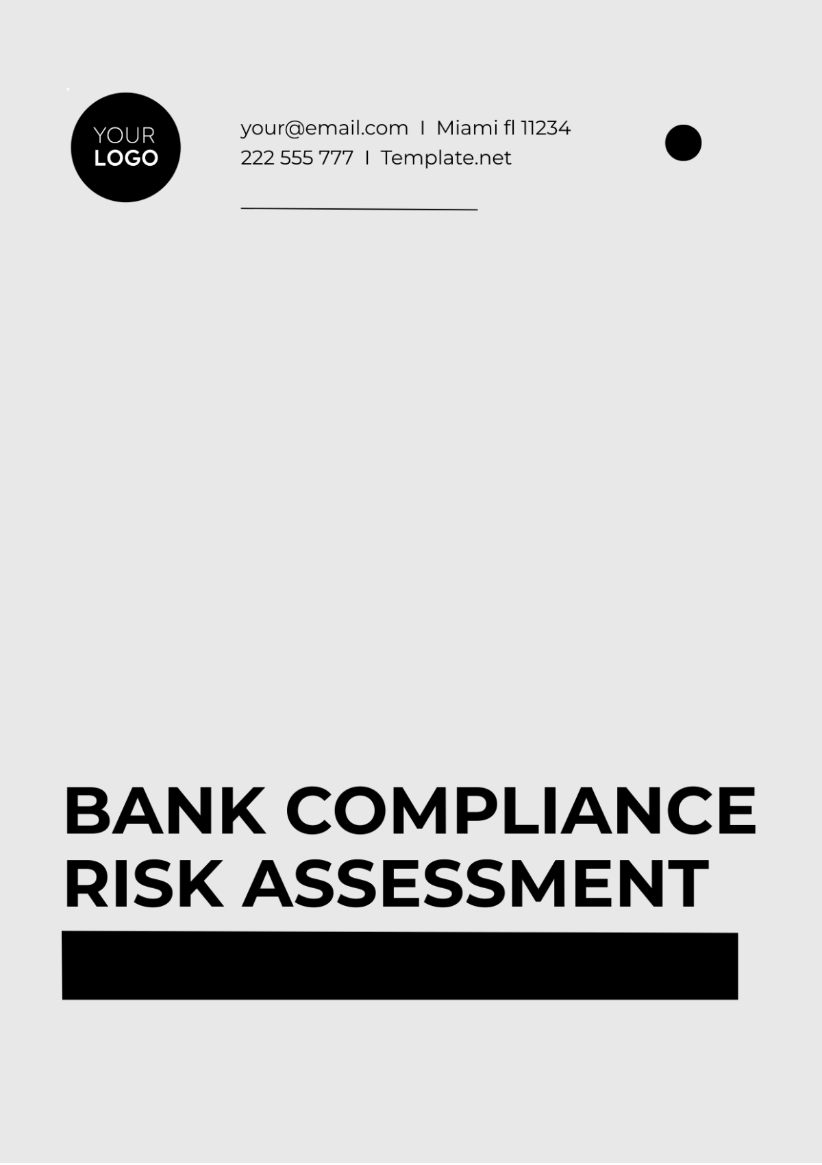 Bank Compliance Risk Assessment Template