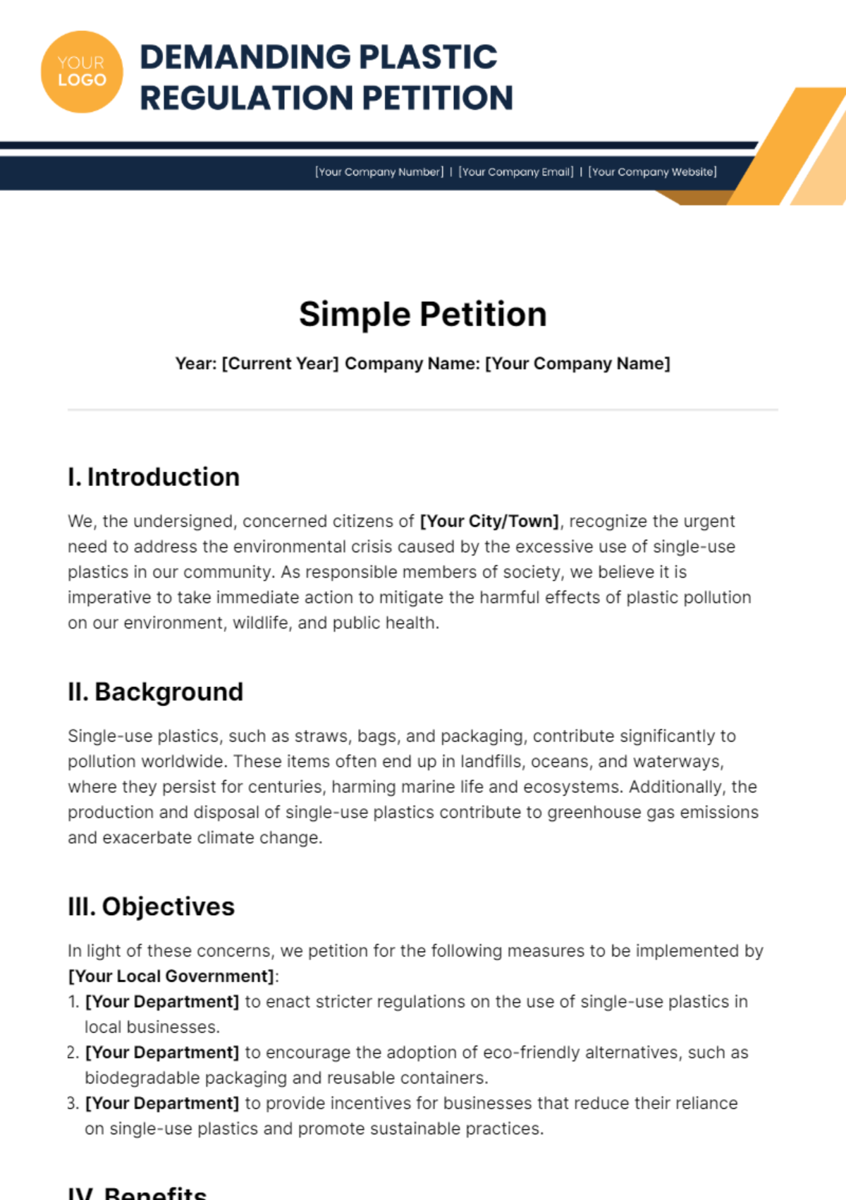 Simple Petition Template