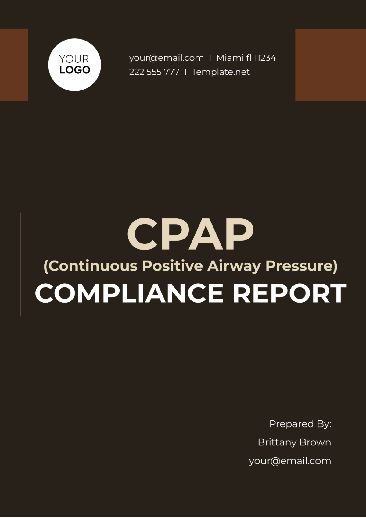 Cpap(Continuous Positive Airway Pressure) Compliance Report Template