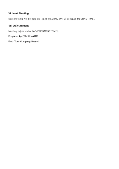 Free Nursing Home Facility Management Meeting Minute Template to Edit Online