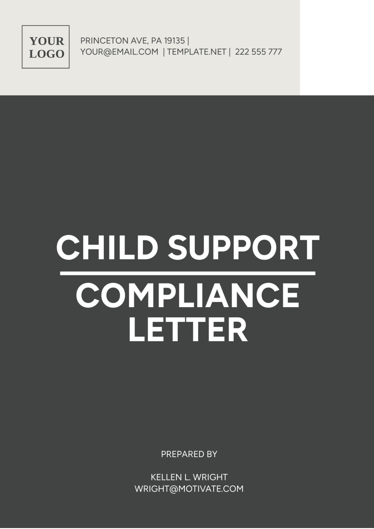 Child Support Compliance Letter Template