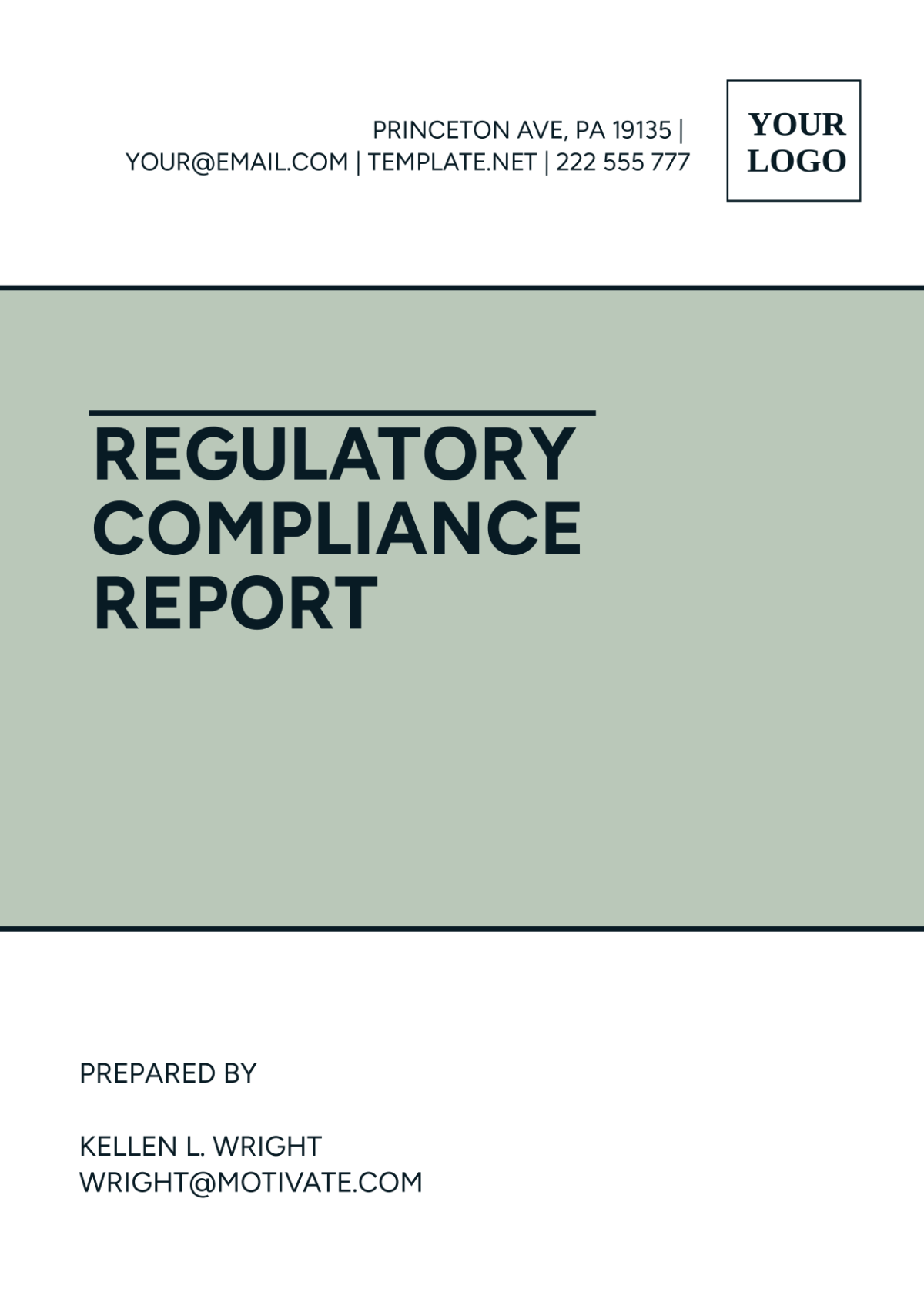 Regulatory Compliance Report Template