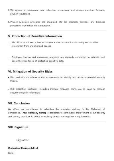 Free Statement Of Compliance Template to Edit Online