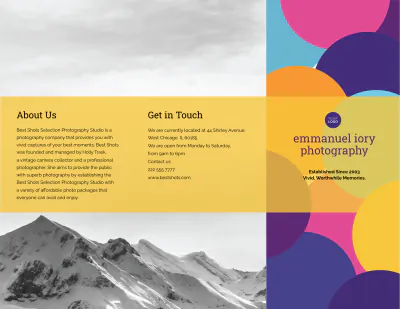 Free Photography Business Brochure Template to Edit Online