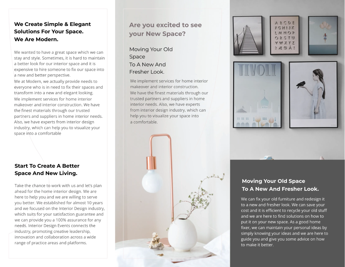 Free Simple Modern Brochure Template to Edit Online