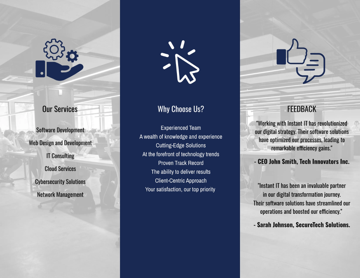 Free IT Company Brochure Template to Edit Online